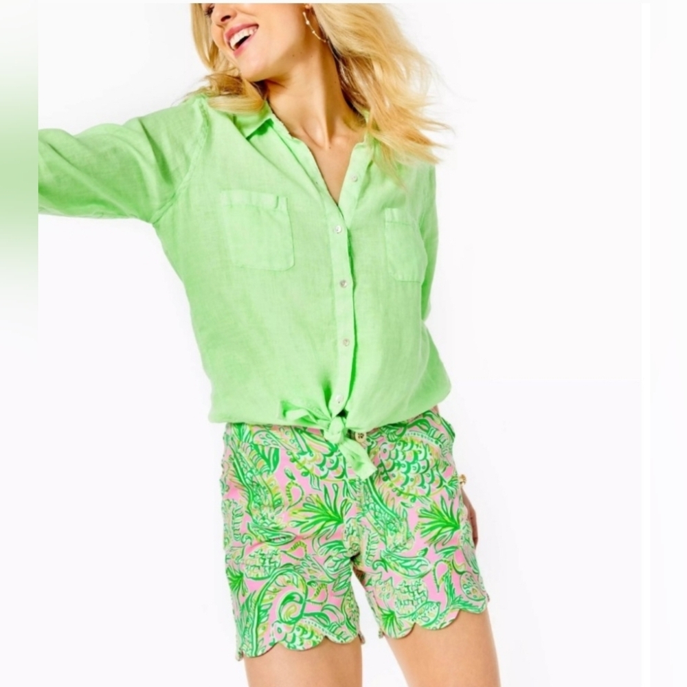 Lilly Pulitzer Darci Scalloped Knit Shorts Size 10 - Picture 3 of 9